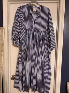 💙House of Sundar💙 Blue and White Striped Dress
